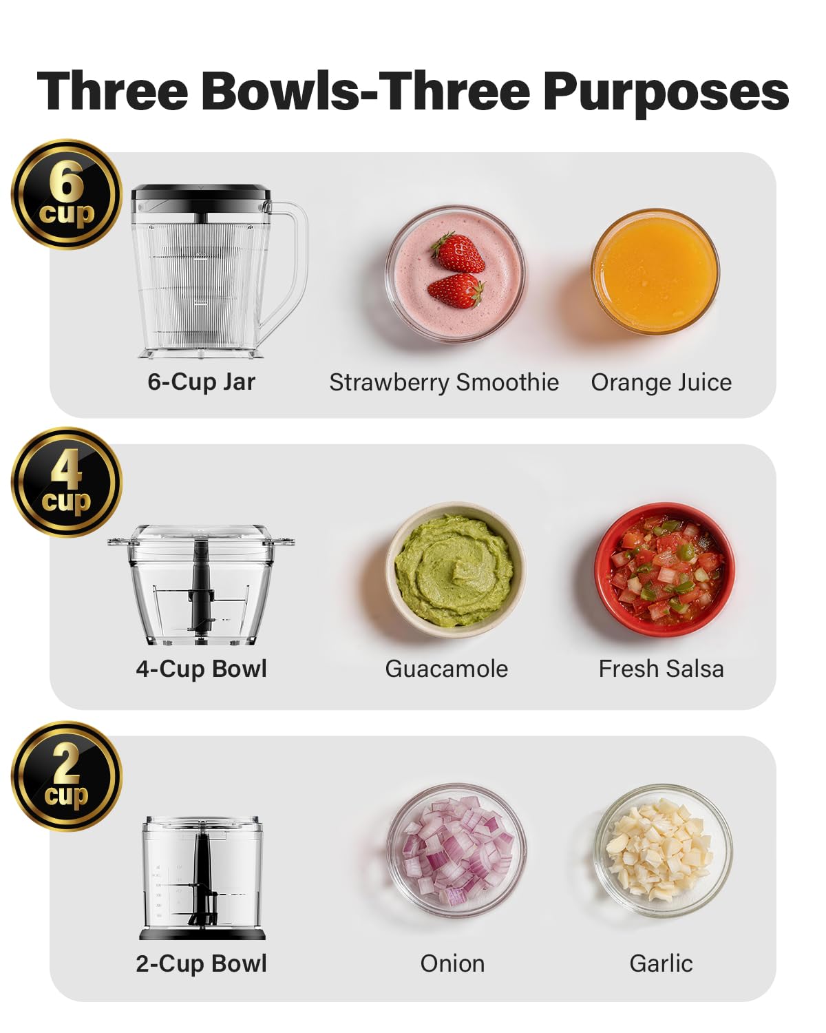 3-in-1 Small Food Processor Blender 400W with 6-Cup Jar Y736698