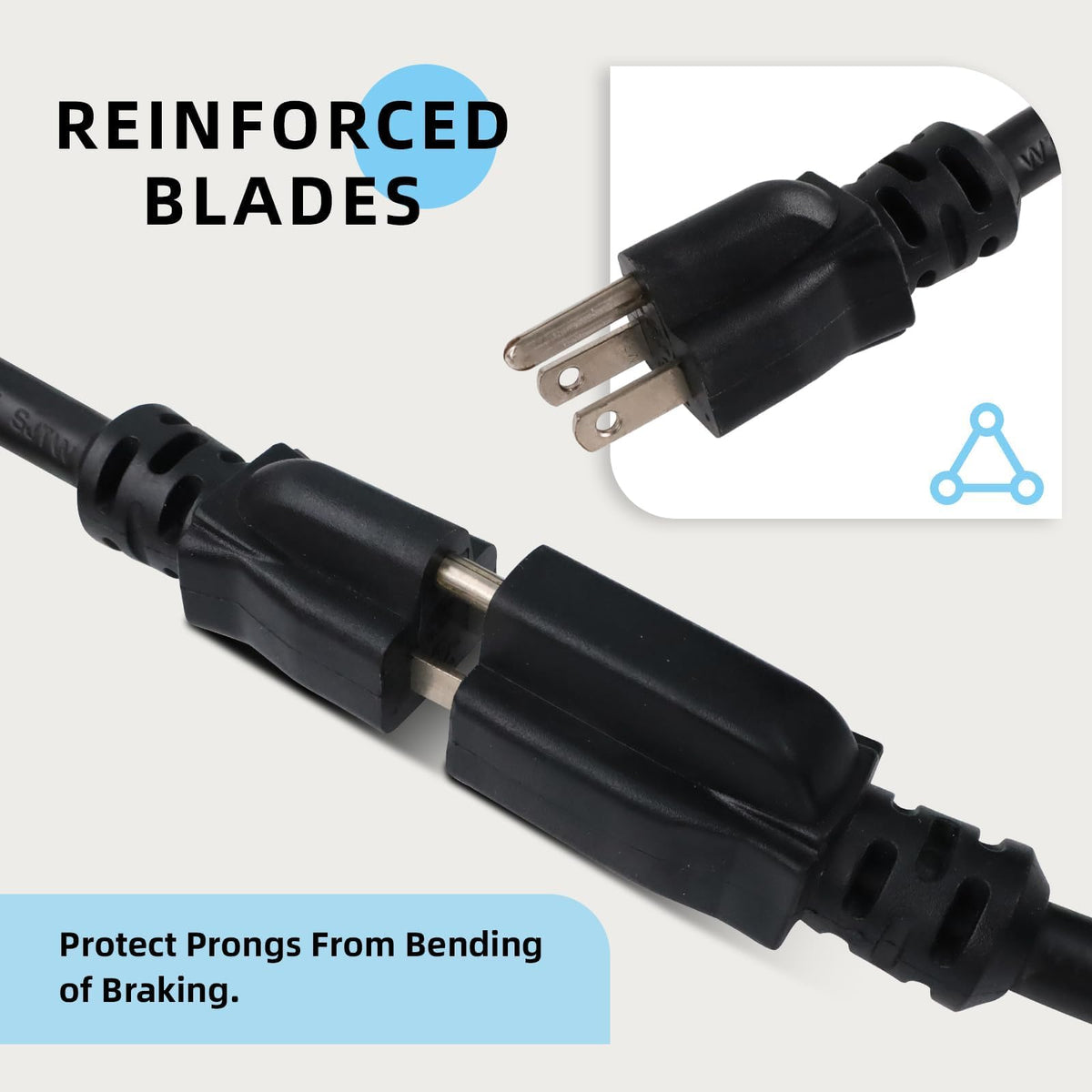 100 Ft Heavy Duty Outdoor Extension Cord, 12/3 SJTW Black 3-Prong T392