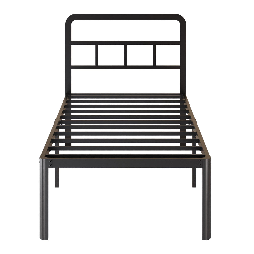 18 Inch Twin XL Black Metal Bed Frame with Headboard Y56984