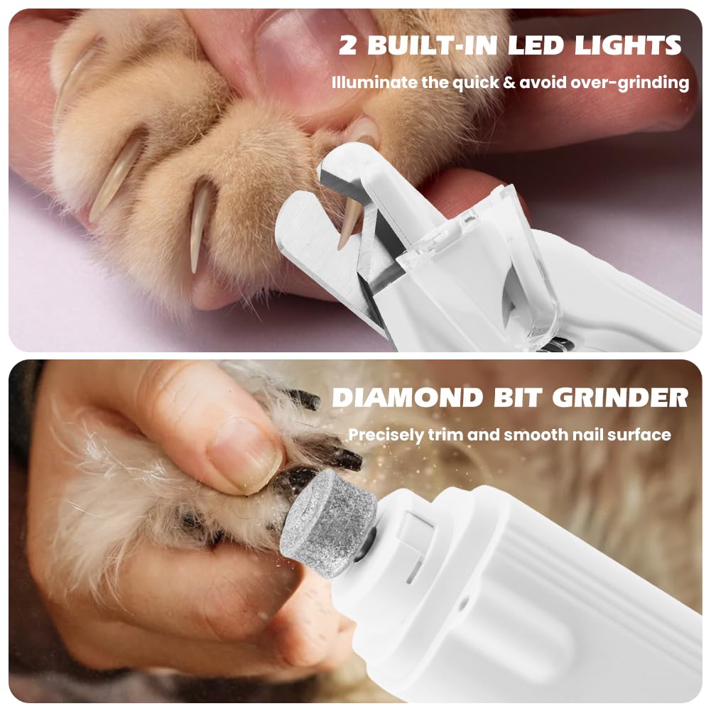 2 in 1 Cat Dog Nail Clippers & Grinder with LED Light K37667