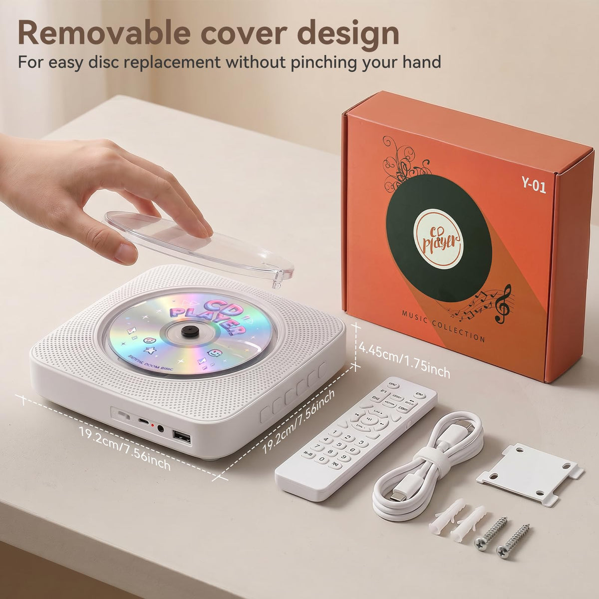 Portable Bluetooth Rechargeable CD Player with Speakers G9845