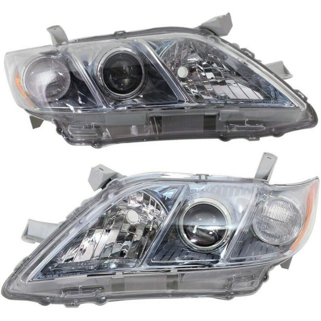 Toyota Camry Headlight 2007 2008 2009 Pair Driver and Passenger Side DOT Certified w/Bulbs I9225