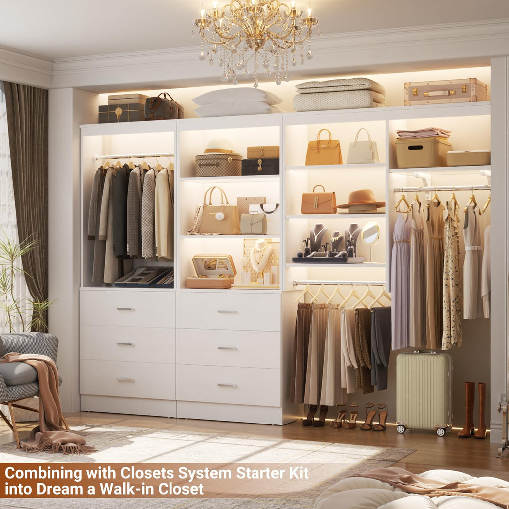 23.6" White Closet Drawers System with 3 Drawers L339
