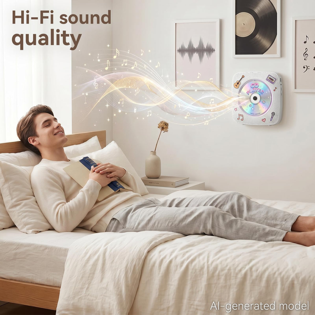 Portable Bluetooth Rechargeable CD Player with Speakers G9845