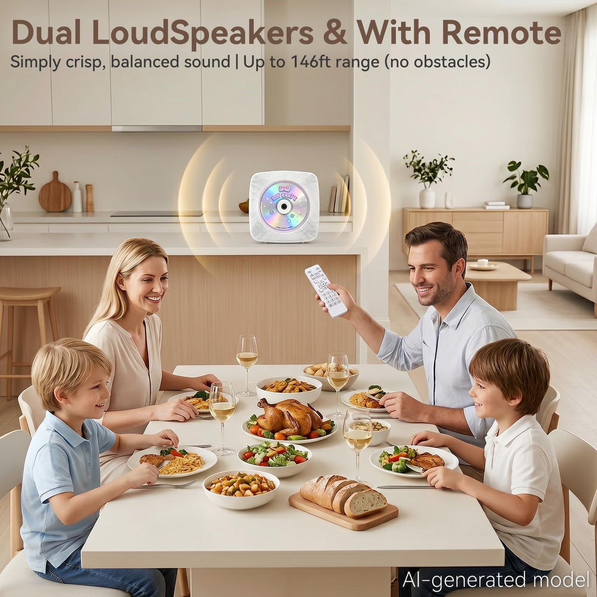 Portable Bluetooth Rechargeable CD Player with Speakers G9845