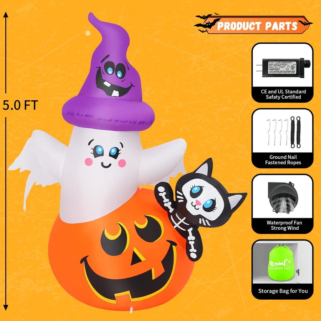 5 FT Halloween Inflatables with Built-in LEDs R967
