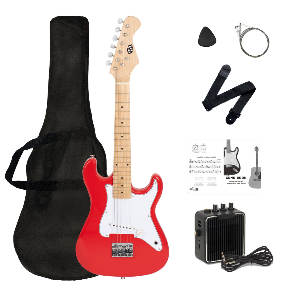 32 Inch Junior Size Red Electric Guitar Beginner Kit with Amplifier and Bag T9742