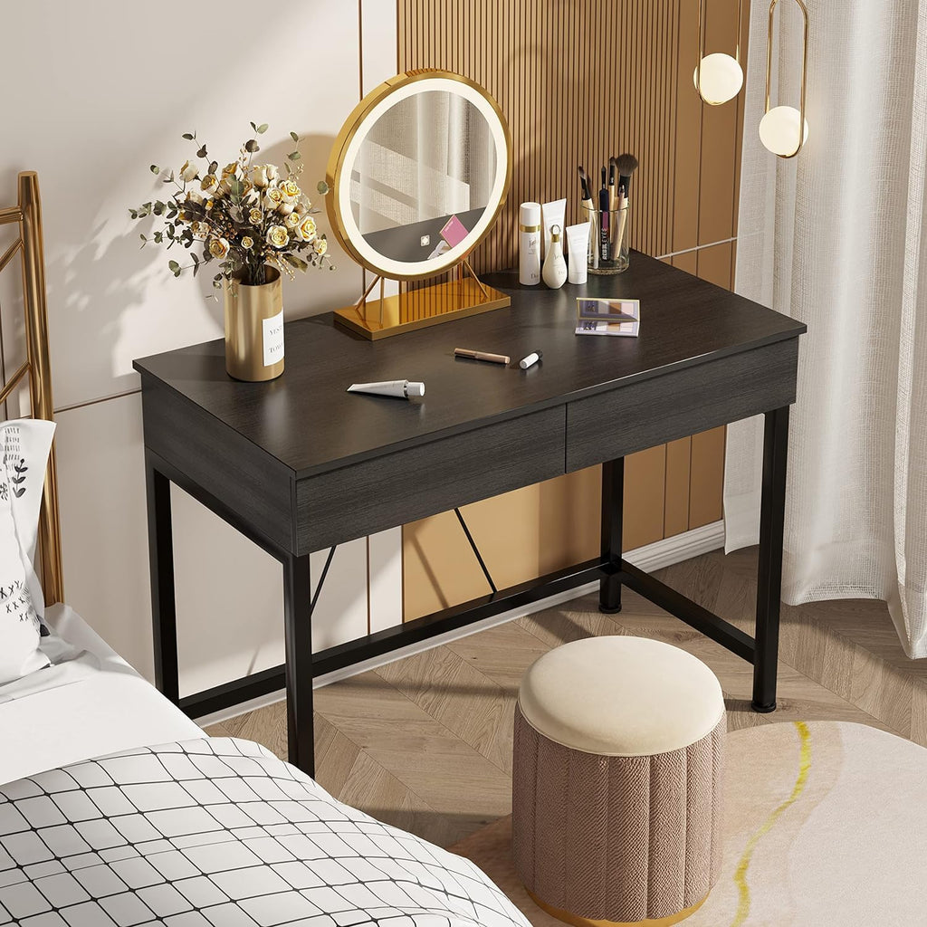 Black Wooden Computer Desk with Drawers D40231