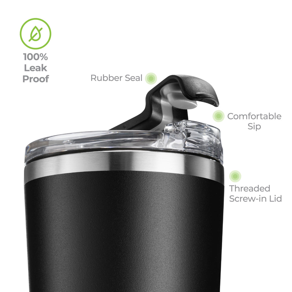 16 oz Stainless Steel Insulated Coffee Tumbler Black R601392