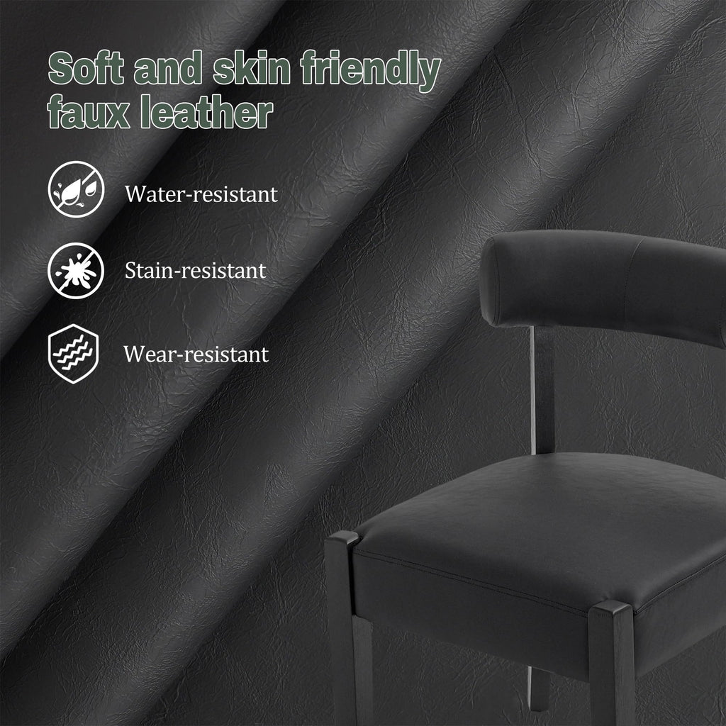 Black Faux Leather Dining Chairs Set of 4 O857370
