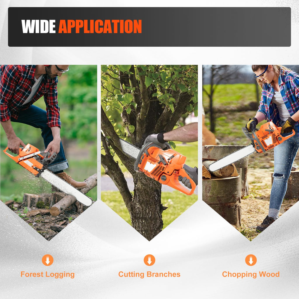 24 Inch Gas Powered Chainsaw Y8117